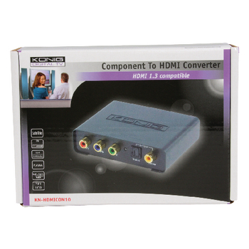 KN-HDMICON10 Hdmi converter 4x rca female + toslink female - hdmi-uitgang zwart Verpakking foto